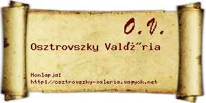 Osztrovszky Valéria névjegykártya