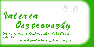 valeria osztrovszky business card